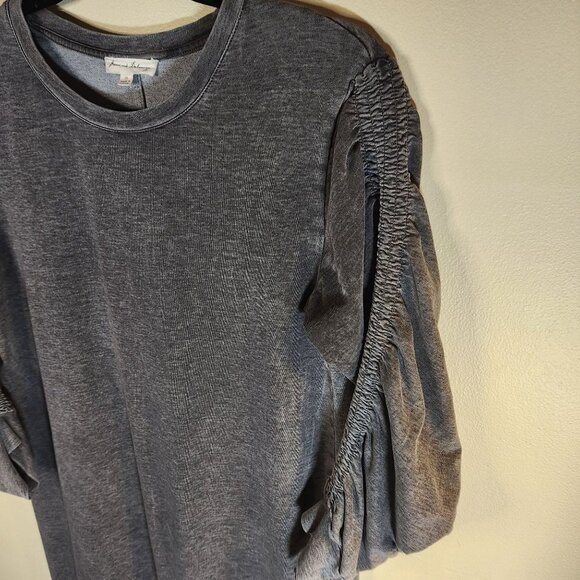 JANE AND DELANCEY Anthropologie Knit Sweatshirt Dress XS Rouching on Sleeves - Picture 7 of 12